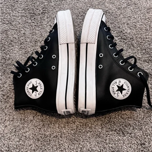 Converse Leather platform Hi tops - Picture 4 of 8